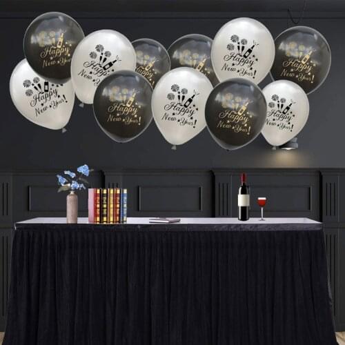 Happy New Year Balloon Round Latex Confetti Baloons Helium Ballon New Year Party Christmas Decoration Air Kids Toys Baby Shower