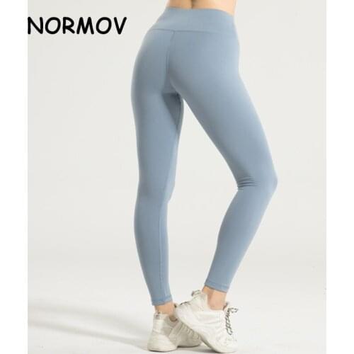 NORMOV Solid High Waist Female Leggings Soft Stretchy Women Leggings Push Up Yoga Workout Pants Sexy Seamless Fitness Sportswear