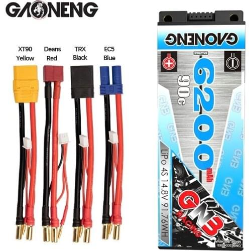 GAONENG GNB 14.8v 6200mAh 90C PLUS LiPo Battery For Remote Control Car Racing Spare Parts With Shell Upgrade LiHV 4S Battery