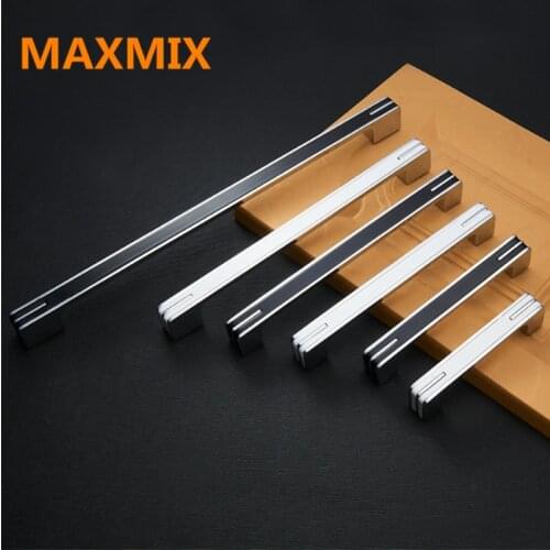 MAXMIX 96mm~320mm 1PCS furniture kitchen cabinet wardrobe door handles black drawer dresser cupboard knob pull White handle