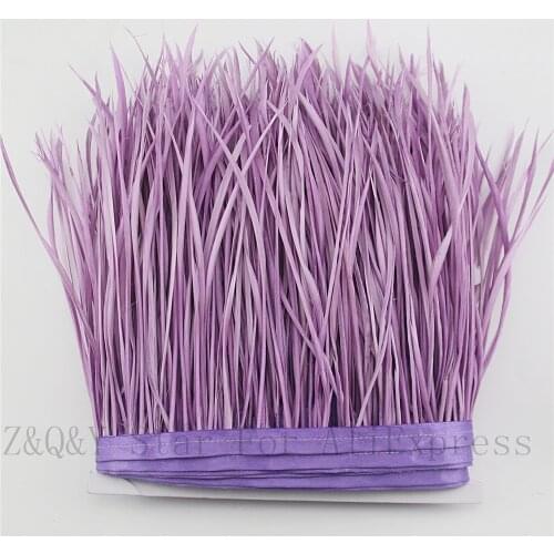 Natural goose feather 10-15CM (4-6 inches) dyed light purple to do 2-10 yards single torn cloth edge DIY craft jewelry feather