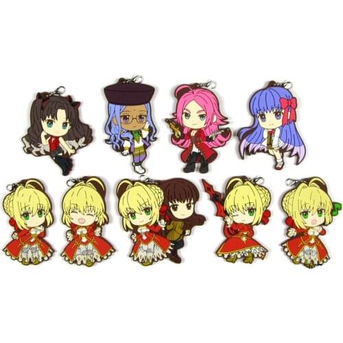 2018 New Arrival Fate stay night Original Japanese anime figureSilicone sweet smell key chain Anime rubber D169