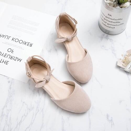 Japanese Mori girl Korean Harajuku Style cute Bowknot Princess suede round head student low heel Cosplay JK Uniform Lolita Shoes