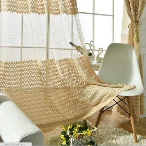 Window Sheer Curtain Fabrics Kitchen Yarn Organza Voile Luxury Curtains Brown For Bedroom Living Room Tulle Drapes