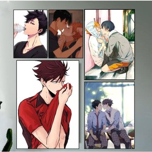 Nordic Wall Art Anime Canvas Painting Haikyuu Yaoi Kei Shoyo X Tobio Posters Sexy Man Home Decoration Bedroom Cartoon Prints