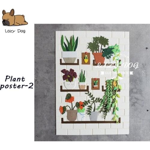 Plant Poster-2 Metal Cutting Dies Scrapbooking Stencil DIY Mold Knife Craft Embossing Die Cuts Card Making New Dies For 2020