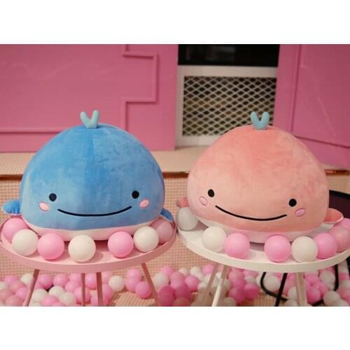 Whale Plush Cushion Baby Sleeping Body Pillows Decorative Pink Blue Cushions for Sofa Bedroom Decor Home Kids Plushie Toys Gift