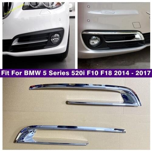 Lapetus ABS Chrome Front Bumper Fog Lights Lamps Eyelid Eyebrow Cover Trim For BMW 5 Series 520i 525i 530i F10 F18 2011 - 2016