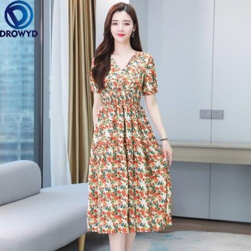 Plus Size Print Beach Maxi Sundress 2021 Floral Chiffon Boho Midi Dress Summer Vintage Elegant Women Bodycon Red Party Vestidos
