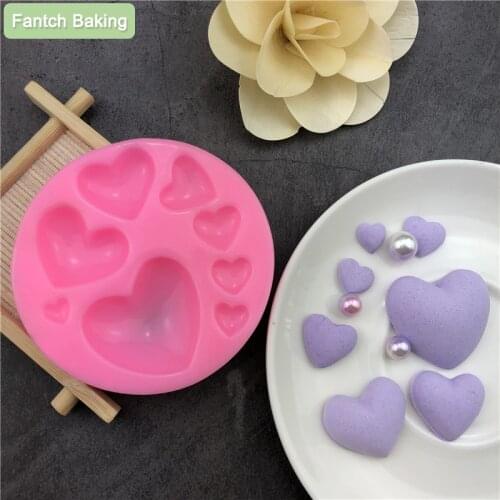 Various Love Heart Shape Silicone Cake Mold Baking Silicone Mould For Soap Cookies Fondant Cake Tools Cake Decorating
