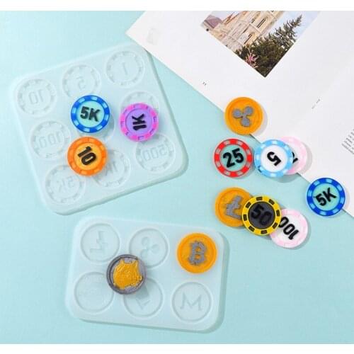 Entertainment Game Digital Chip Collection Silicone Mold for DIY UV Epoxy Commemorative Coin Resin Mold