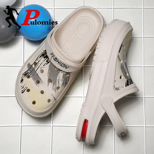 PULOMIES Summer Men and Women Sandals Men Slippers Casual Slippers Outdoor Indoor Slippers Clogs Garden Shoes Beach Sandals