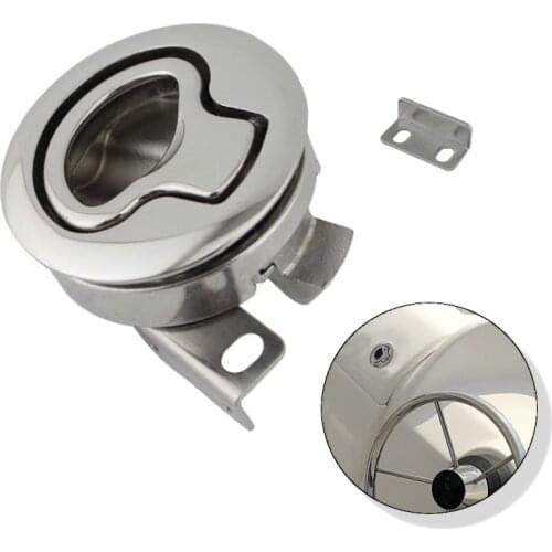 Stainless Steel Flush Boat Marine Latch Flush Pull Latches Slam Lift Handle Deck Hatches For Yacht Marine Hardware Without Key