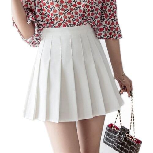 Richkeda Store New 2021 Women High Waist Pleated Skirt Sweet Cute Girls Dance Mini Skirt Cosplay Black White Skirt Fashion