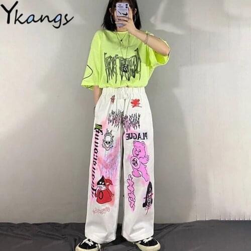 Women Pants Streetwear Gothic Oversize Wide Leg Trousers Casual Hip-hop Y2k Harajuku Femme Pantalon Vintage Dark Pant Aesthetic