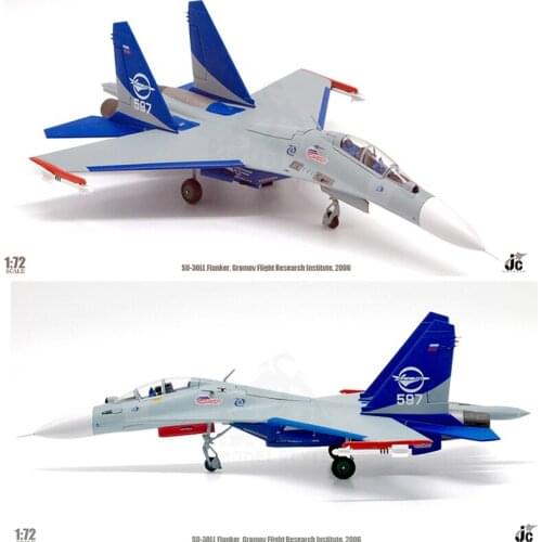 1:72 Scale SU-30LL Flanker, Gromov Flight 597# Diecast Airplane Plane Fighter Aircraft Model Toy Static Diecast alloy Model