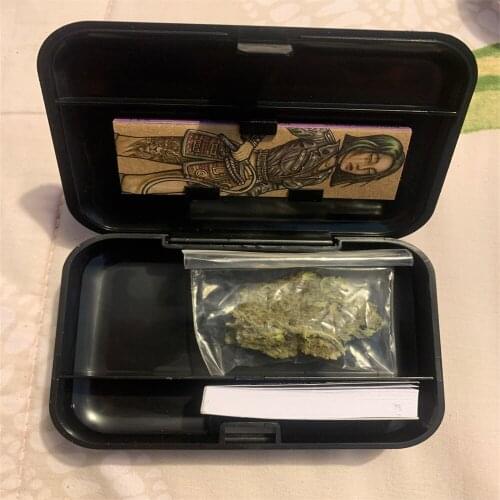 1Pcs New Portable Tobacco Box Plastic 110mm*75mm Cigerette Case with 78MM Papaer Holder Storage Herb Spices Weed Accessories