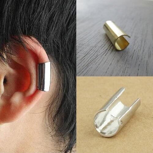 1 pc Punk Vintage Ear Clip Men Women Stainless Steel Round Hoop Ear Stud Cuff Clip Earring Punk Clip Ear Cuff Earrings Unisex