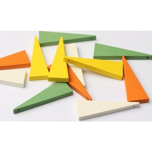 10pcs/lot New Wood Charms Geometric Triangle Beads Charms Pendants For Fashion Jewelry Earrings Making Accessories