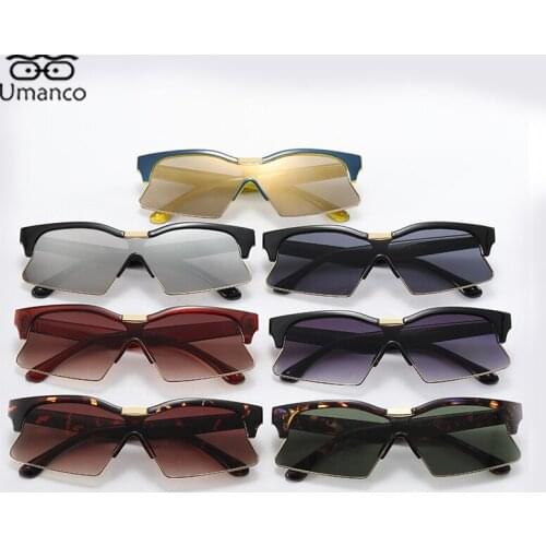 2021 Korean Fashion Sunglasses for Women Irregular Half-frame Angle-Shaped Sun Glasses Female Ladies One-piece Eyeglasses UV400