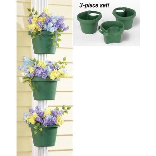 3 Pcs/Lot Unique Gutter Downspout Garden Flower Pot Plant Planter Container Set Plant Pots For Placing Around Drainpipes