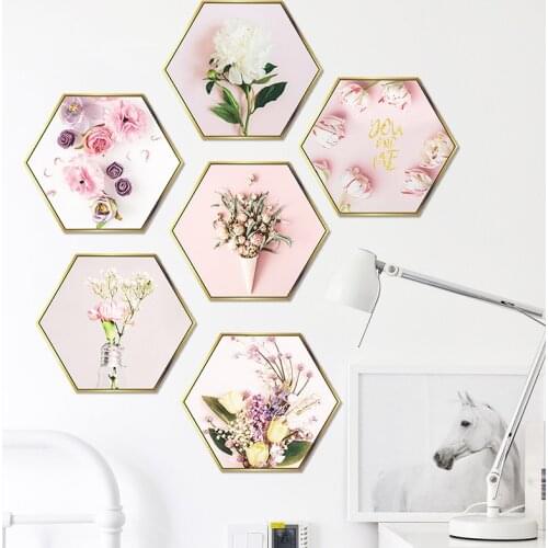 3D Nordic Frame Wall Stickers for Living Room Bedroom Window Glass Decoration DIY Green Leaves Flamingo Vinyl Decals PVC Murals