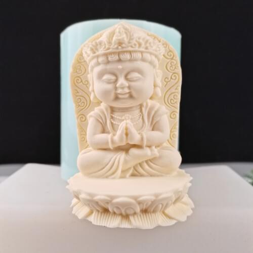 Buddha Design 3D Silicone Candle Mold Silicone Moluds for Candle Wax Resin Gypsum Clay Crafts DIY Making