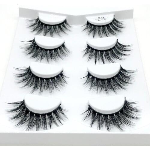 4 pairs natural false eyelashes fake lashes long makeup 3d mink lashes eyelash extension mink eyelashes for beauty to maquiagem