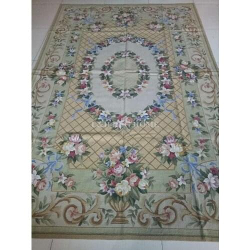 Free Shipping 4'x6' Needlepoint Handmade carpets 100% New Zealand Wool carpet cross stitched handmade woolen carpet