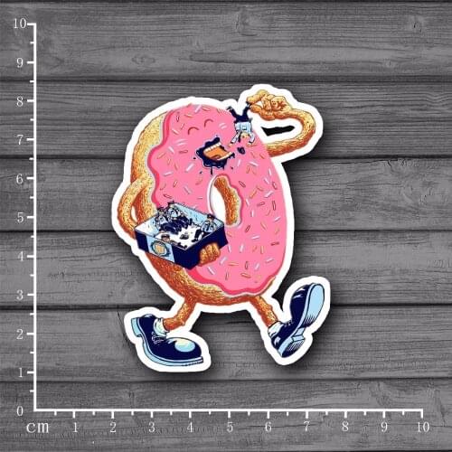 Hot Cartoon Donuts Eat Police Waterproof DIY Kids Toys Notebook Laptop Stationery Stickers Home decor jdm Suitcase[Single]