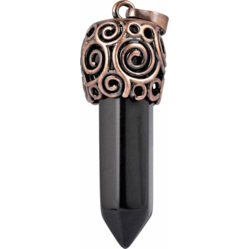 Black Obsidian Hexagon pendant Natural Color Pendant for DIY Jewelry Necklaces Accessories