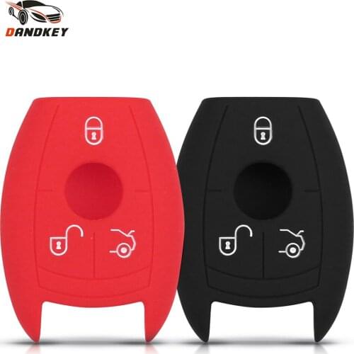 Dandkey Silicone Car Key Case For Mercedes Benz C 350 EL GL GLE GLK 260 SLC V CLA 200 SLK GLC 63 GLS 500 ML 400 SL R 320 GLA AMG