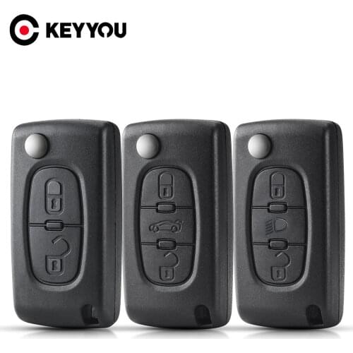 KEYYOU 3 Buttons Flip Remote Car Key Case Fob Shell For CITROEN C2 C3 C4 C5 C6 C8 XSARA PICASSO With Blade Groove CE0536