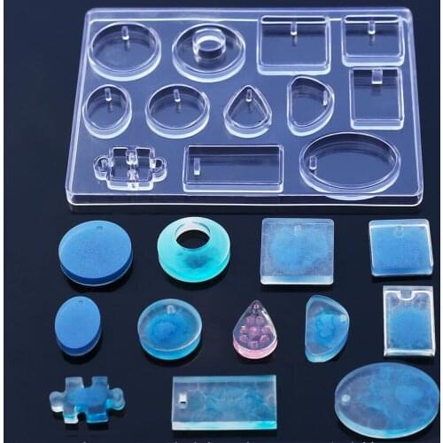 12 Designs Cabochon Silicone Mold Necklace Pendant Resin Jewelry Making Mould DIY Hand Craft resin molds for Jewelry