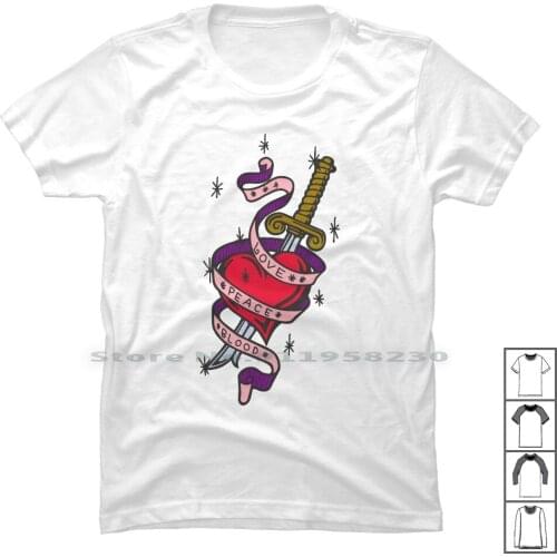 Love Peace Blood T Shirt 100% Cotton Peace House Blood Agent Love Book One Buy Ace Ok Me