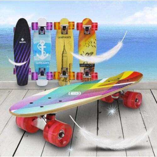 Maple Skateboard Deck Skateboard Long Board Deck Penny Board With 4 Wheels 7 Layer Pennyboards For Kids Beginners