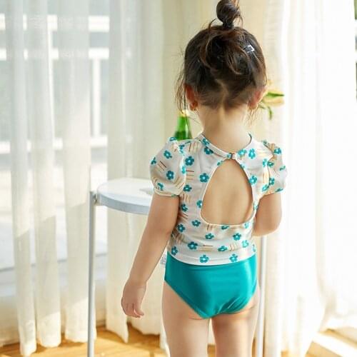 New Children Swimwear 3pcs Swimsuit Girls Kids Swimming Hat One-Piece Princess BathSuit Swim Beach Wear