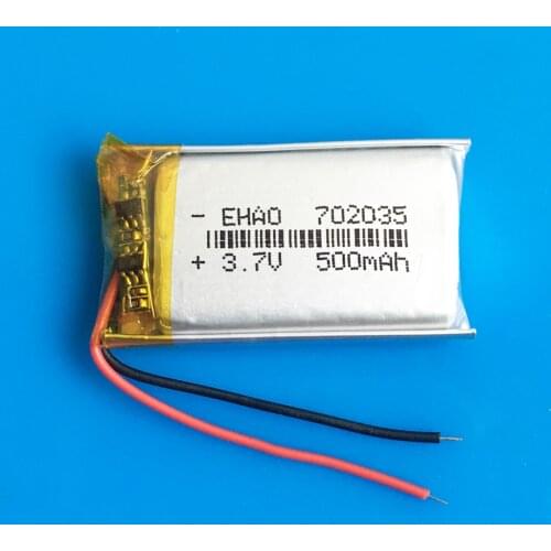 702035 3.7V 500mAh Rechargeable lipo battery polymer lithium batteries for MP3 GPS DVD bluetooth recorder e-book camera