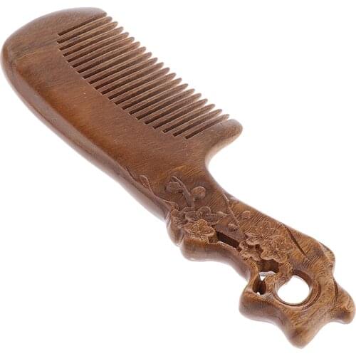 Massage Detangle Comb Wintersweet Carving Natural Wood Antistatic Hair Combs