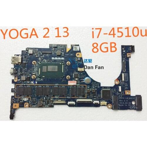 For Lenovo Thinkpad YOGA 2 13 i7-4500U 8G Laptop Motherboard ZIVY0 LA-A921P Mainboard 100%tested fully work