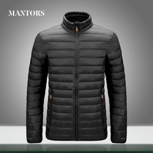 New Mens Winter Down Jacket Solid Color Warm Thick Men Casual Hooded Parkas Coats Cotton Zipper Stand Collar Outwear Windproof
