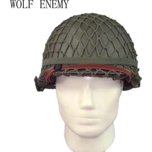 NEW WW2 U.S M1 Tactical Military Steel Helmet with Netting Cover WWII Equipment Replica