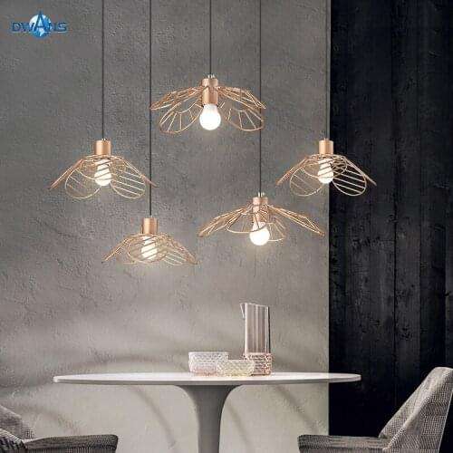 Pendant Lamp Living Room Decoration Interior Multi-Style Iron Hollow Out Gold Pendant Lighting