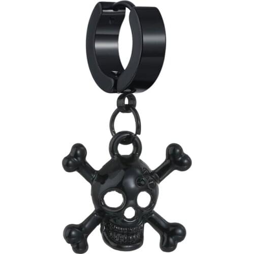 Fashion Skull Stainless Steel Personality Earrings Stud Set Punk Street Style Men Women Earring