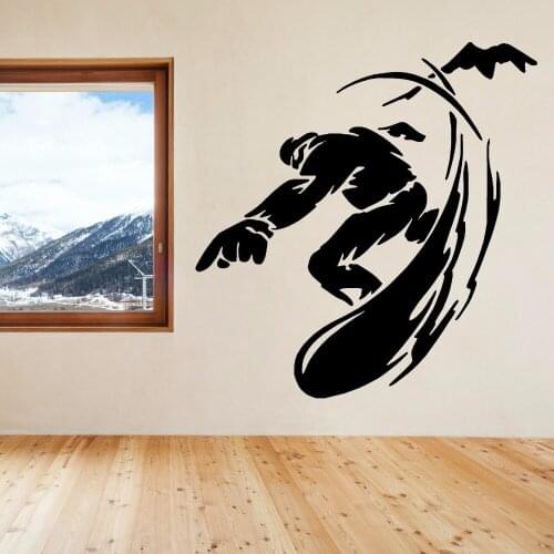 Snowboarding Wintersport Boys Hobby Wallpaper Home Decals Bedroom Removable Wall Stickers for Sport Room Vinyl Murals YY226