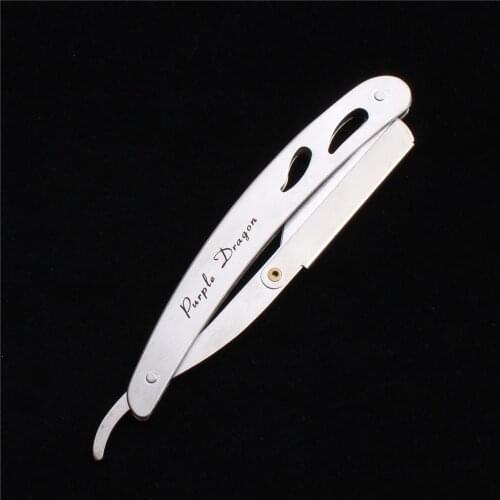 14x2cm Engraving Shiny Color Men Straight Barber Edge Steel Razor Folding Shaving Knife Hair Removal Tools 1Pieces Blade 6102