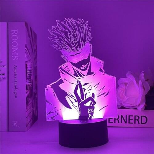 3D Night Light Anime Lamp Jujutsu Kaisen Gojo Satoru Figure for Kids Bedroom Decor Nightlight Manga Cool Gift Child Table Lamp