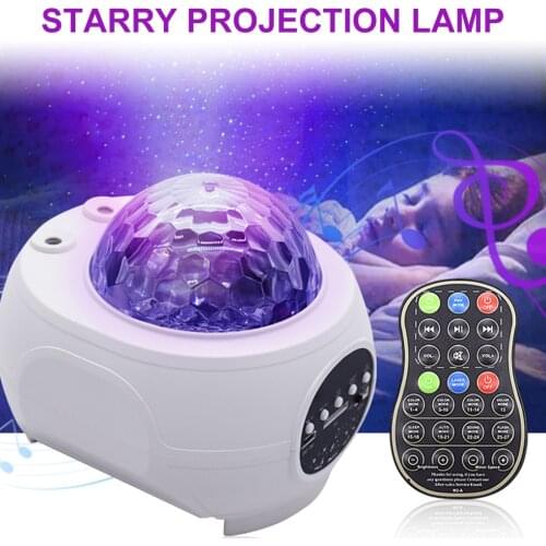 USB LED Star Night Light Music Starry Water Wave Led Projector Light Ocean Wave Bluetooth Speaker Colorful Projection Light