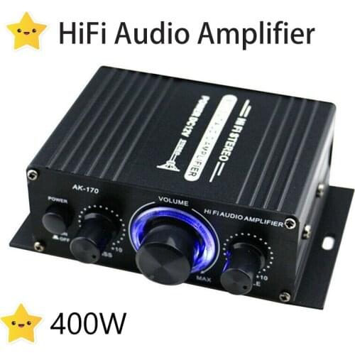 12V Mini Audio Amplifier HIFI Digital Sound Amplificador 400W Power Amplifier Audio Amplify Digital USB Subwoofer Amp For Car