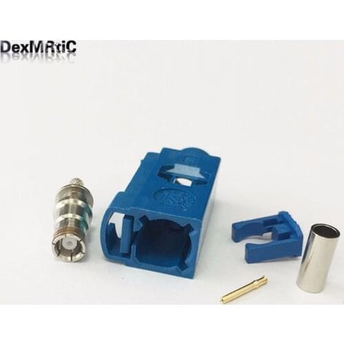 1PC RF Fakra C 5005 Blue SMB Female Jack Connector Crimp RG316 RG174 LMR100 Cable for GPS Navi NEW wholesale